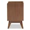 Baxton Studio Brighton Mid-Century White and Walnut Wood 3-Drawer Storage Nightstand 137-7498 - alternate 2